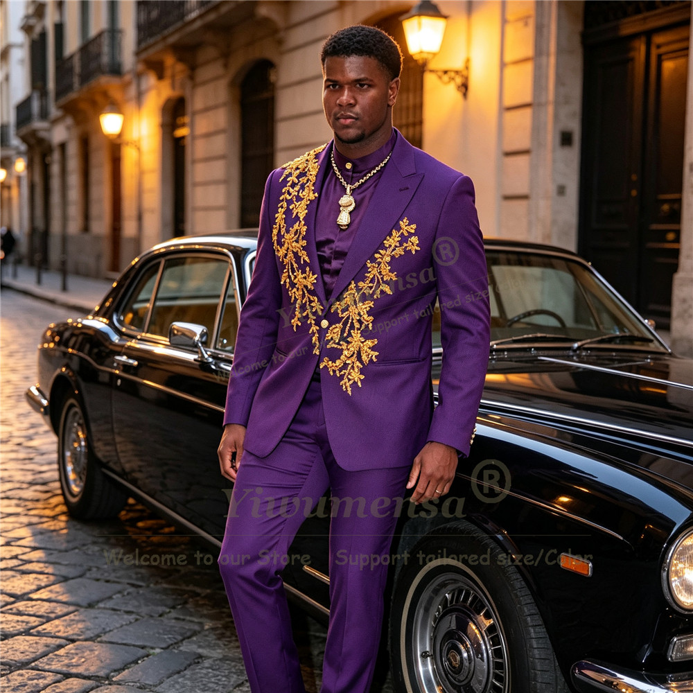 Unique Men'S Formal Wear - Unique Design Purple Suits Men 2