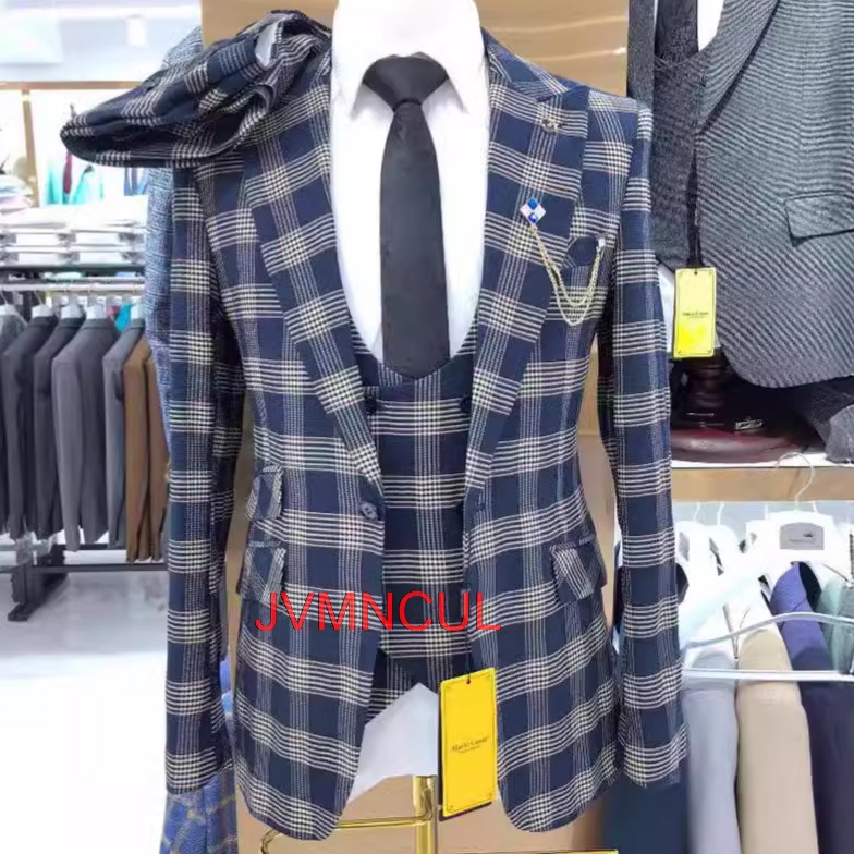 Men's Color Block 3 Piece Suit - Men'S Formal Wear For Reception review and price