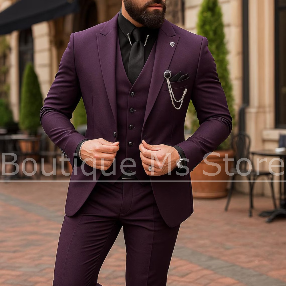 Men's 3 Piece Suit Single Brea - Men Formal Wear Outfits review and price