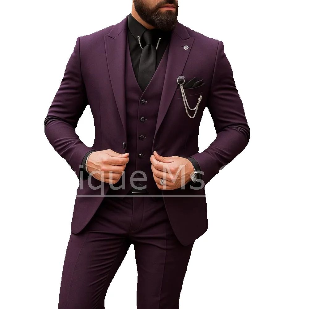 Men's 3 Piece Suit Single Brea - Men Formal Wear Outfits review and price