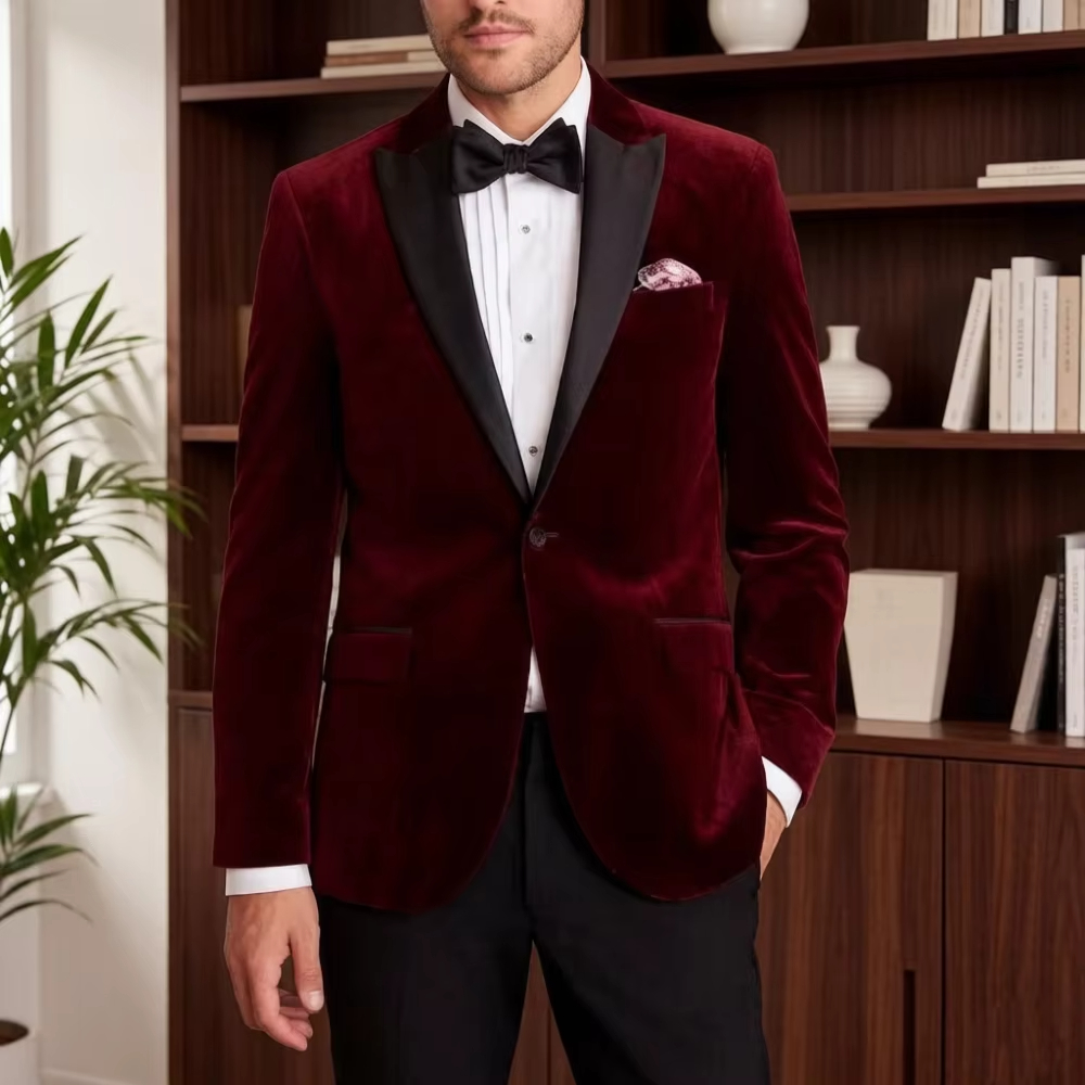 Velvet Formal Suit for Men Sli - Men'S Formal Wear For Reception review and price