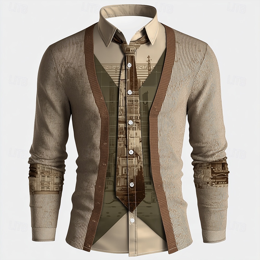 Men's 3D fake coat print long  - Unique Men'S Formal Wear review and price