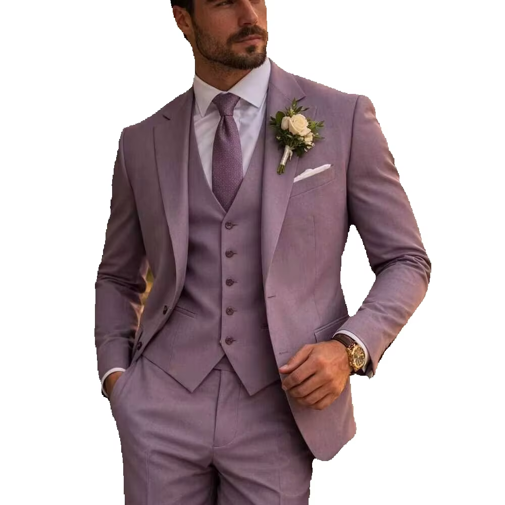 Lavender 3 Piece Men's Suit Li - Men Formal Wear Outfits review and price
