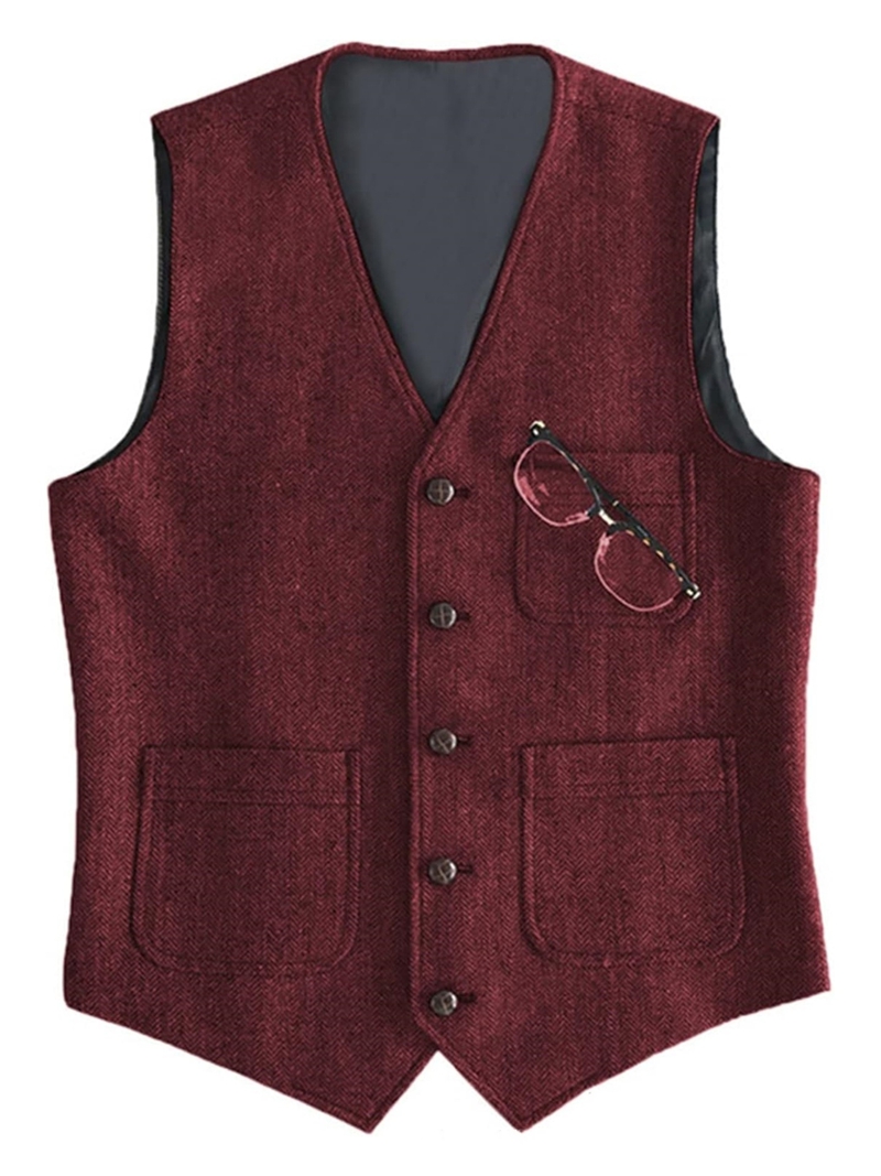 Men's Suit Formal V Neck Wool  - Formal Vest Waistcoat review and price