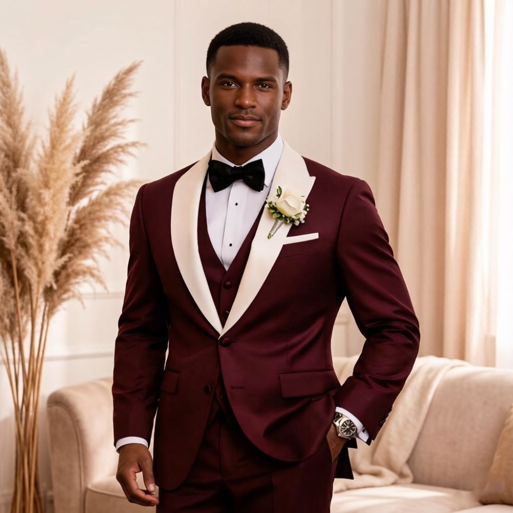 3 Pieces Formal Men Suits Peak - Men'S Formal Wear For Reception review and price