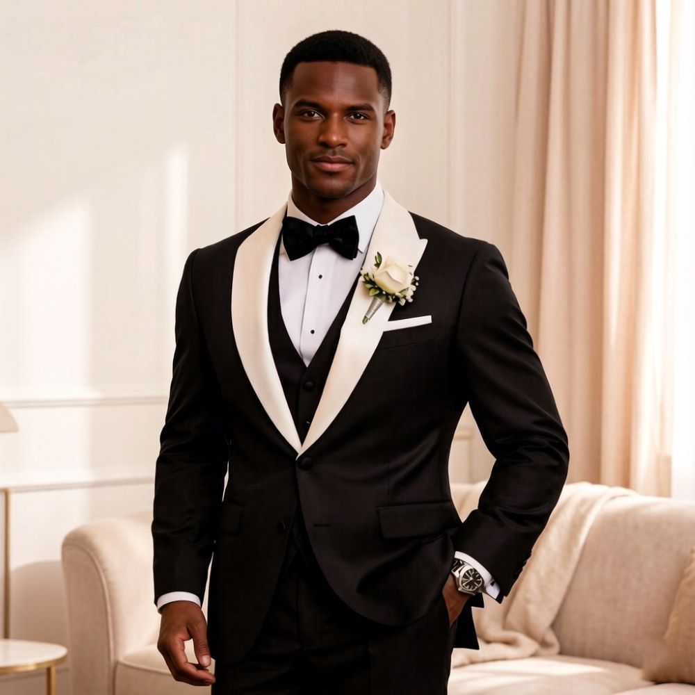 3 Pieces Formal Men Suits Peak - Men'S Formal Wear For Reception review and price