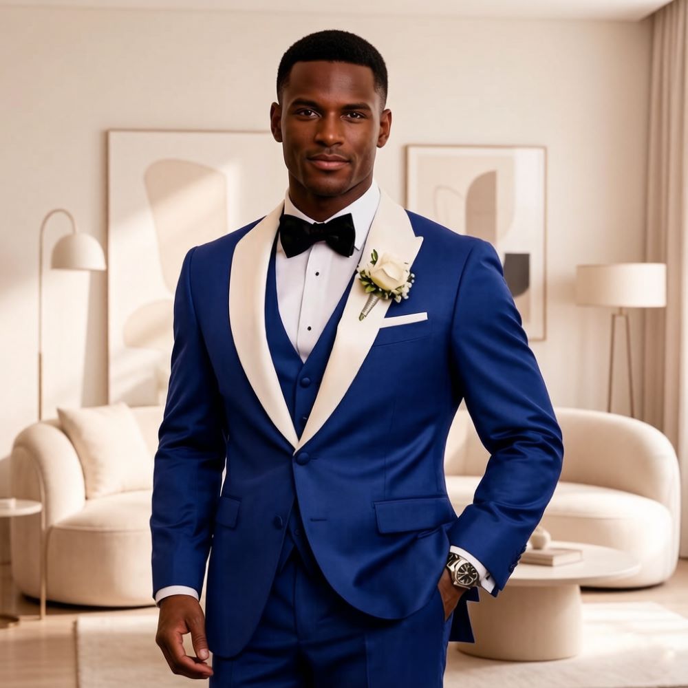 3 Pieces Formal Men Suits Peak - Men'S Formal Wear For Reception review and price