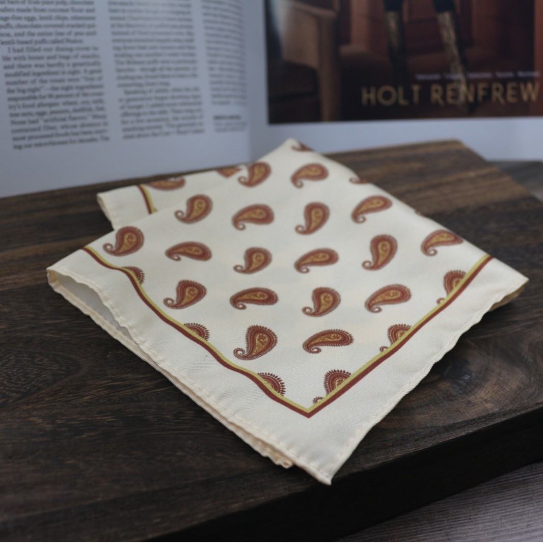 Vintage Print Pocket Square  M - Men Formal Wear With Scarf review and price