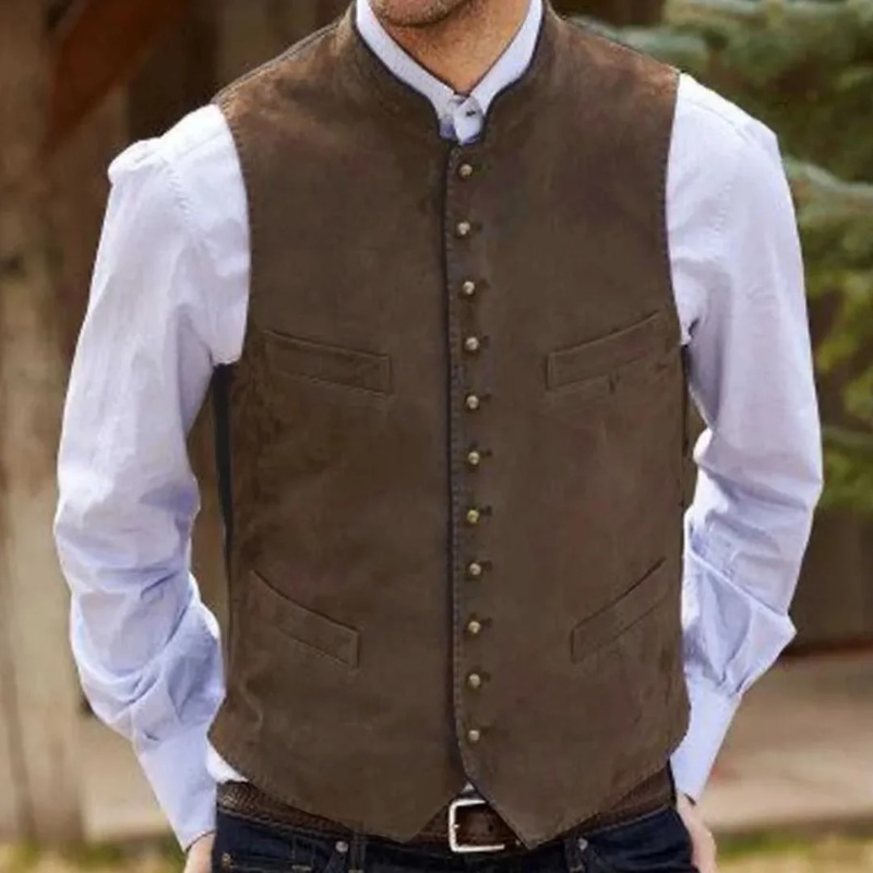 Men Vest Coffee Suede Velvet S - Men Formal Wear Outfits review and price