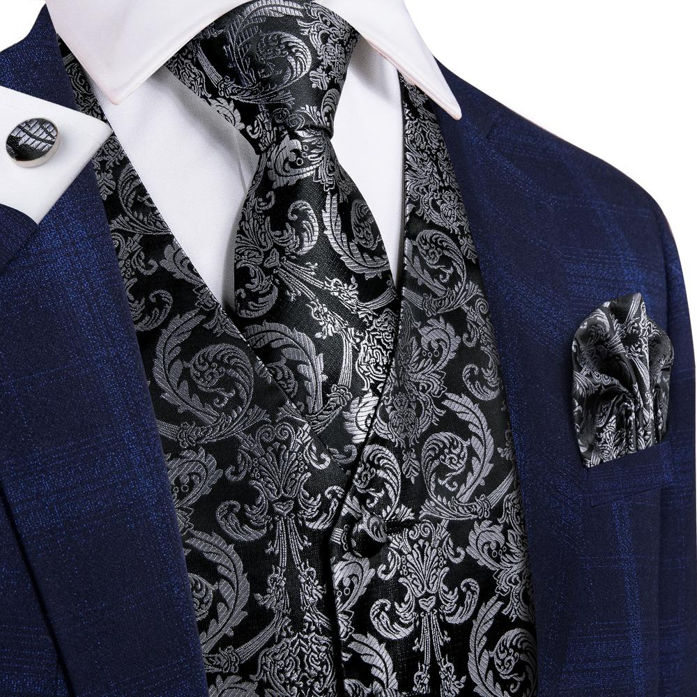 Hi-Tie Black Luxury Paisley Me - Formal Vest Waistcoat review and price