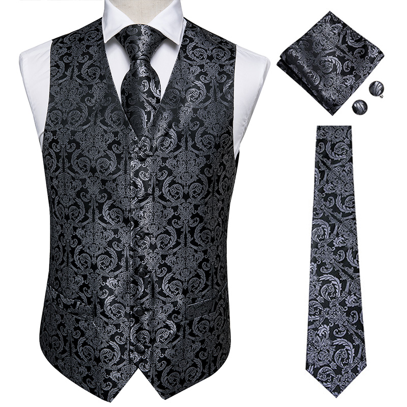 Hi-Tie Black Luxury Paisley Me - Formal Vest Waistcoat review and price