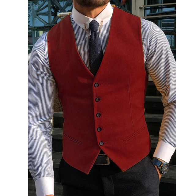 Men's Suit Formal V Neck Wool  - Formal Vest Waistcoat review and price