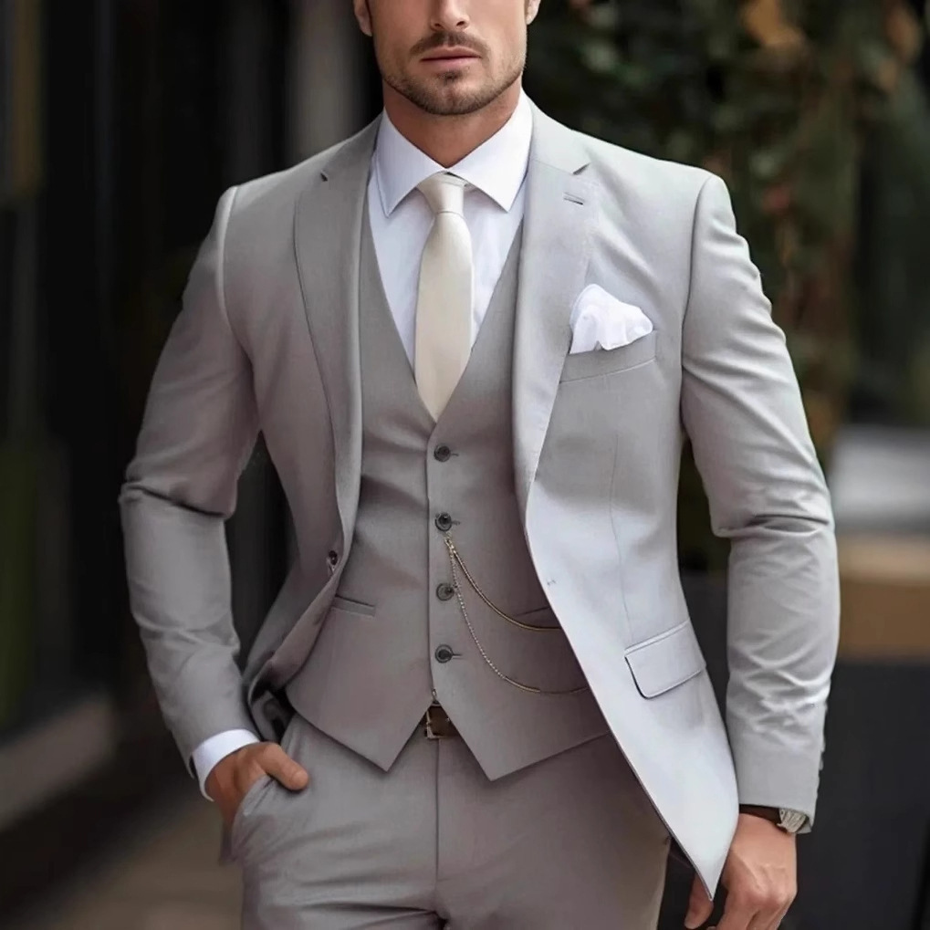3 Pieces Pink Formal Men Suits - Men'S Formal Wear For Reception review and price