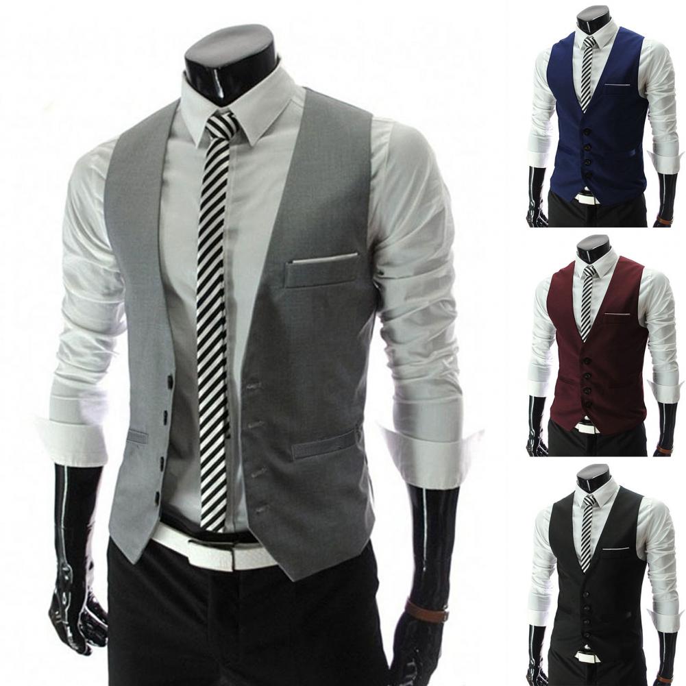 Men Vest Single Breasted Suit  - Formal Vest Waistcoat review and price