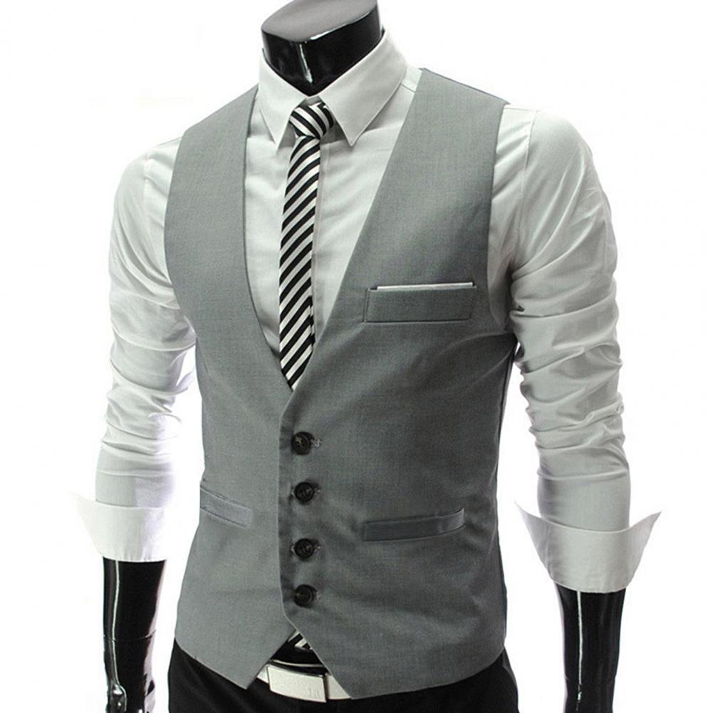 Men Vest Single Breasted Suit  - Formal Vest Waistcoat review and price