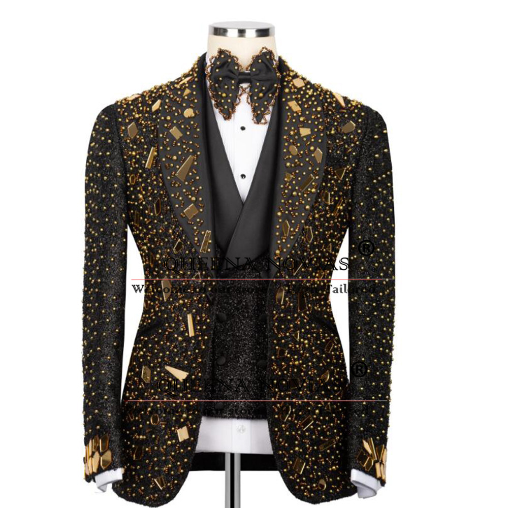 Sparkly Crystals Beading Suit  - Men'S Formal Wear For Reception review and price