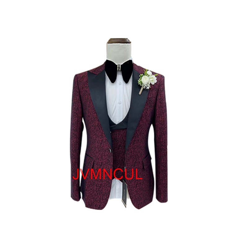Men's Jacquard 3 Piece Suit Sl - Men'S Formal Wear For Reception review and price