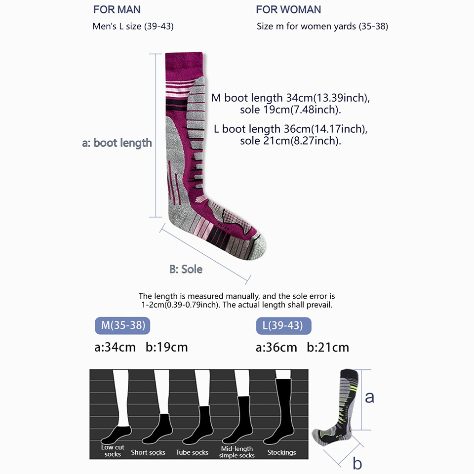 GTUBIKE Merino Wool Ski Socks, - Sock Garter Men review and price