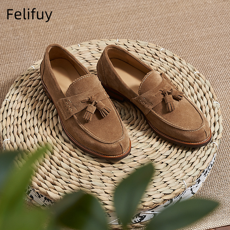 New Brown Men Flat Loafers Cow - Men Formal Party Wear Dress review and price