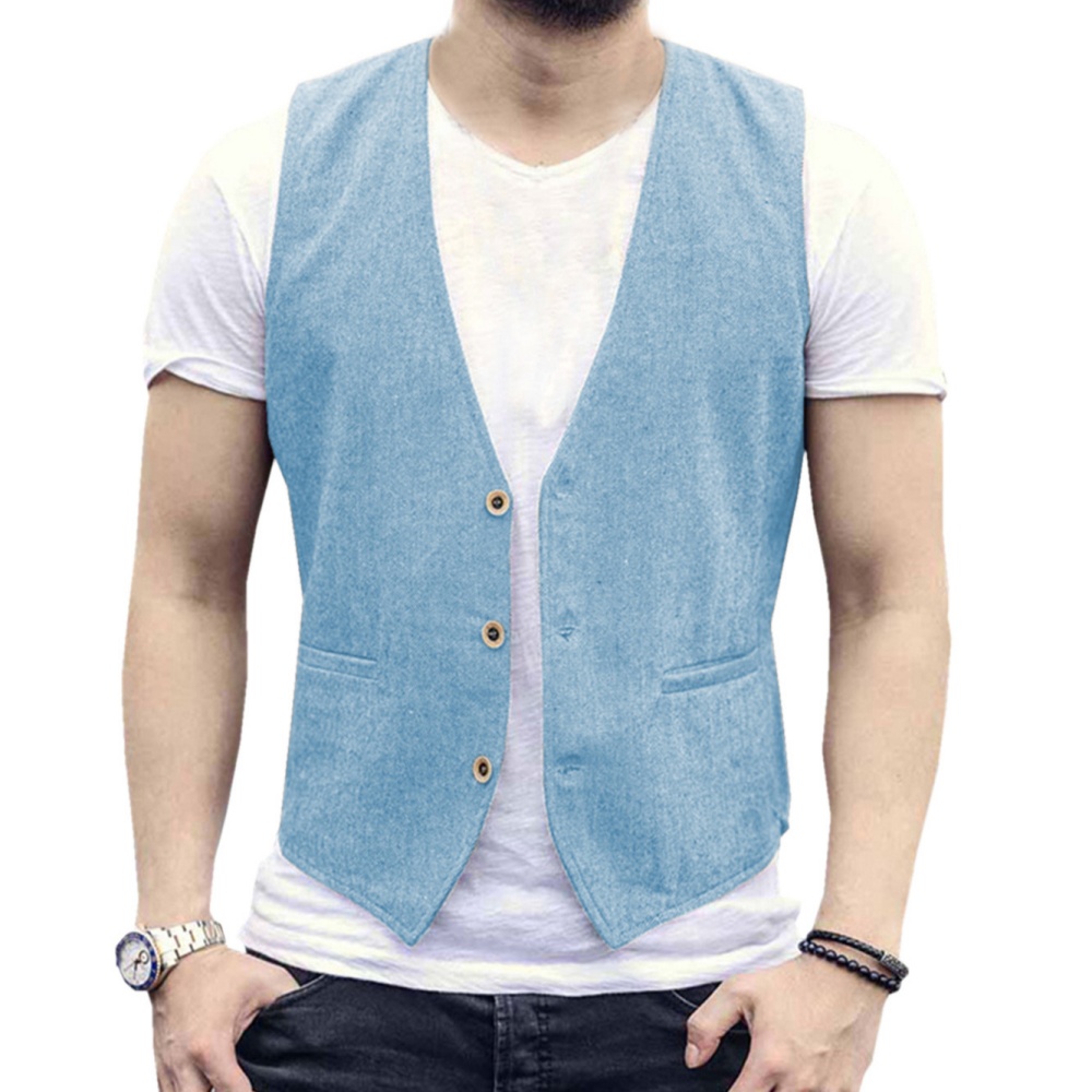 V Neck Men's Linen Vest Single - Formal Vest Waistcoat review and price