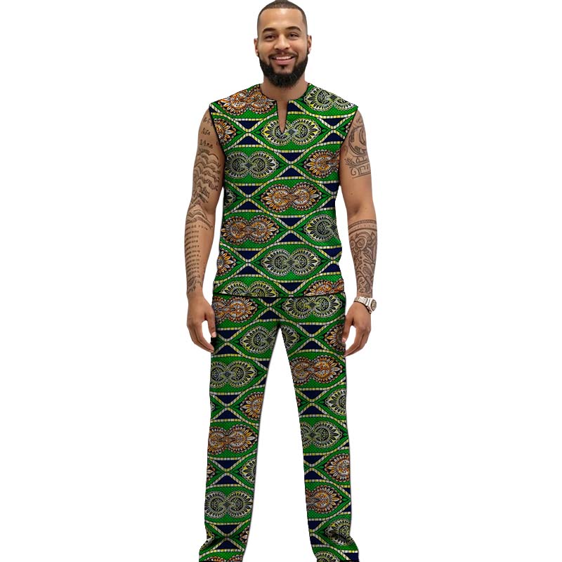African Print Couture Tank Top - Men Formal Wear Top review and price