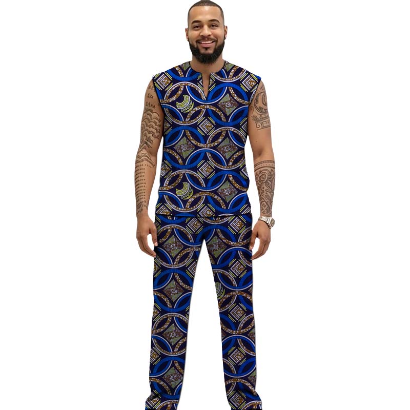 African Print Couture Tank Top - Men Formal Wear Top review and price