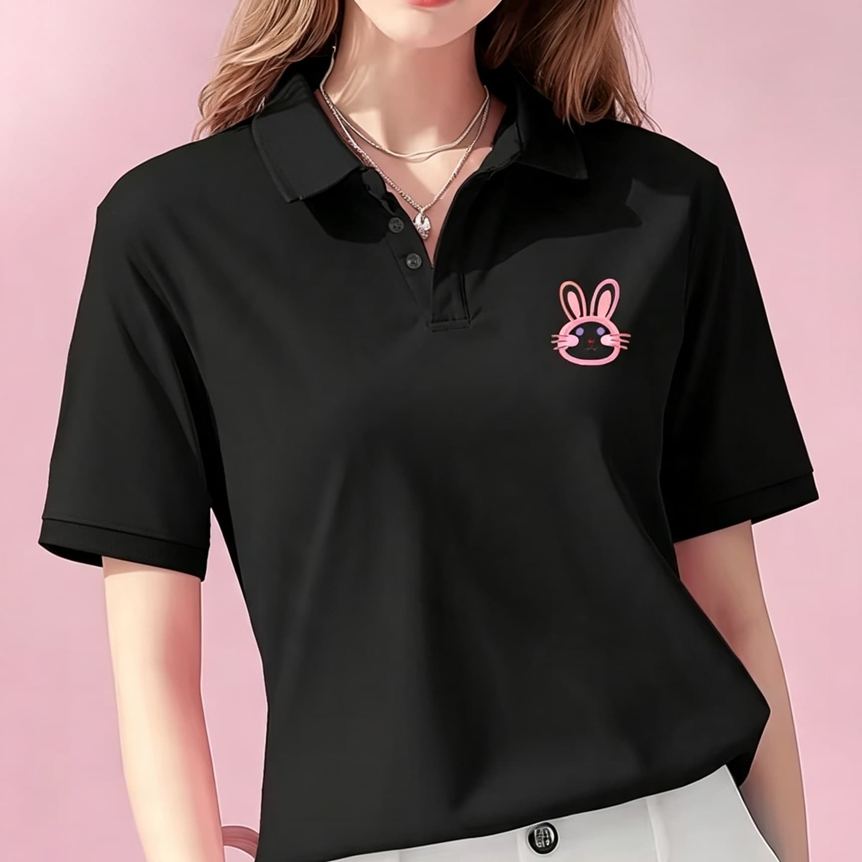 Unisex Black Lapel Collar Polo - Men Formal Wear Top review and price