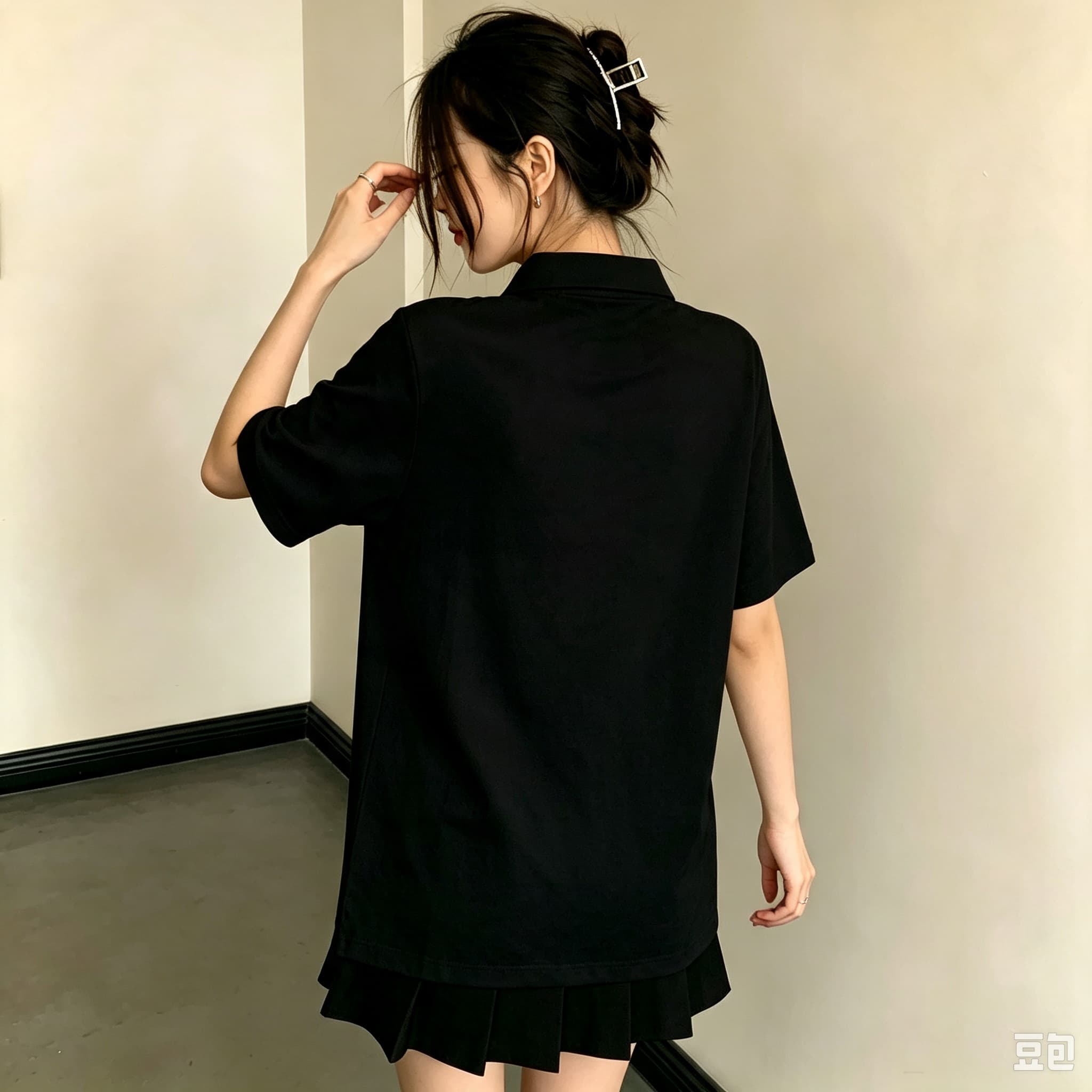 Unisex Black Lapel Collar Polo - Men Formal Wear Top review and price