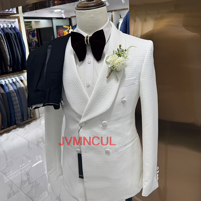 Men's Jacquard 3 Piece Suit Ta - Men'S Formal Wear For Reception review and price