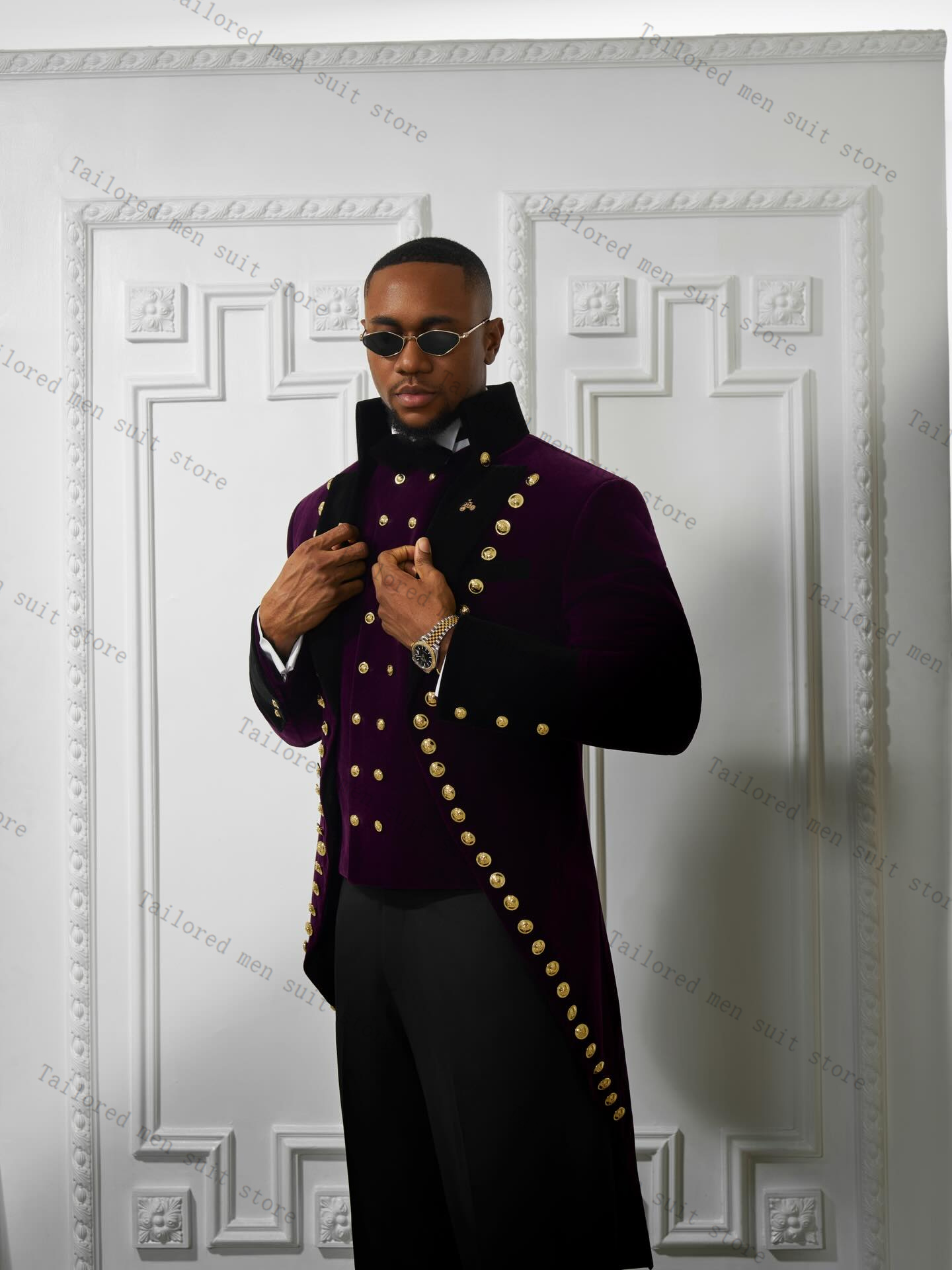 Purple Men Suits Pants Set 2 P - Men Formal Wear Purple review and price